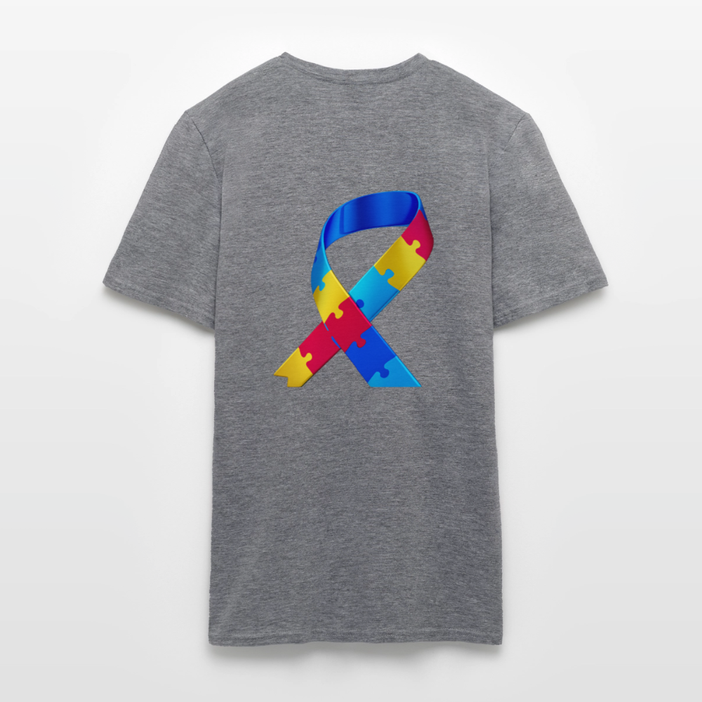 T-shirt Homme -journeemondiale trisomie 21 mars- Peace jaune - graphite chiné