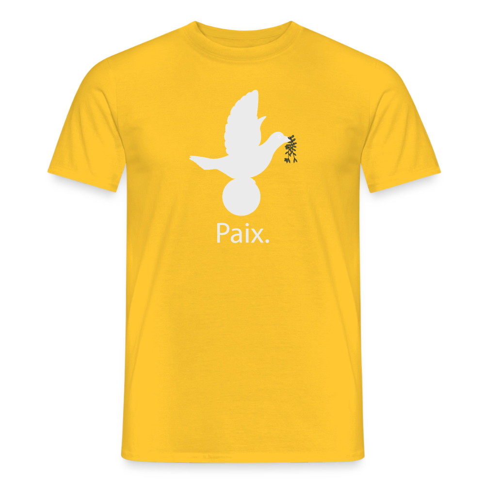 T-shirt Homme Paix blanc - Lusoquot - jaune