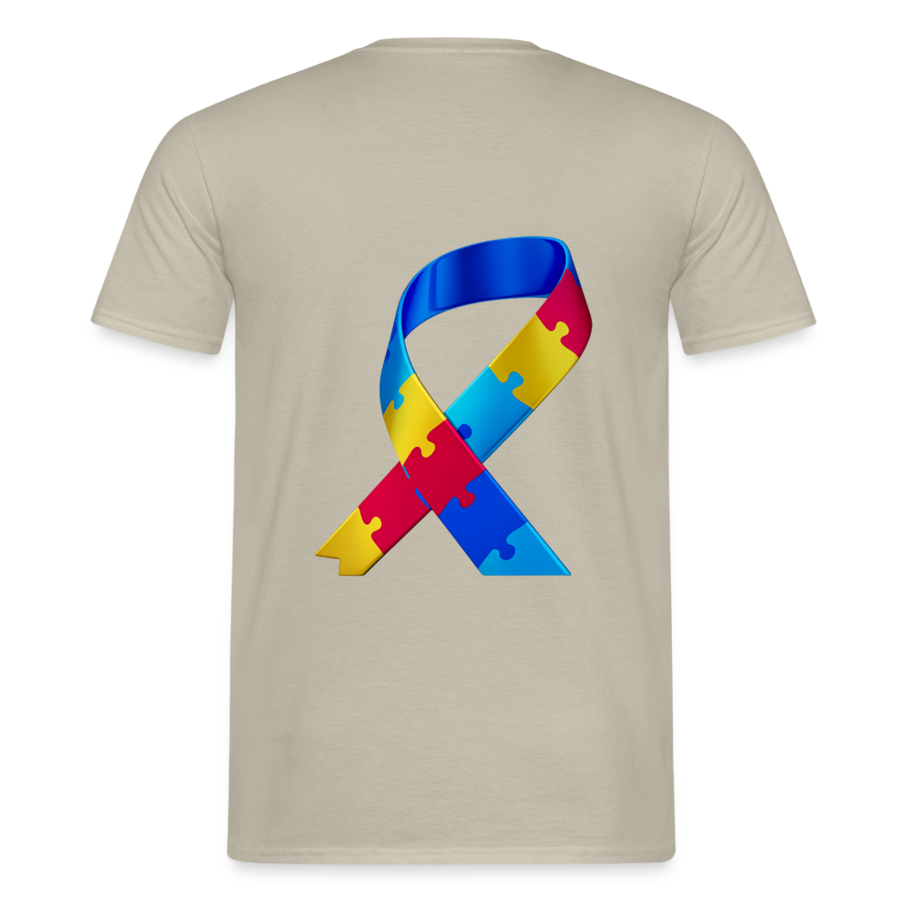 T-shirt Homme -journeemondiale trisomie 21 mars- Peace jaune - beige sable