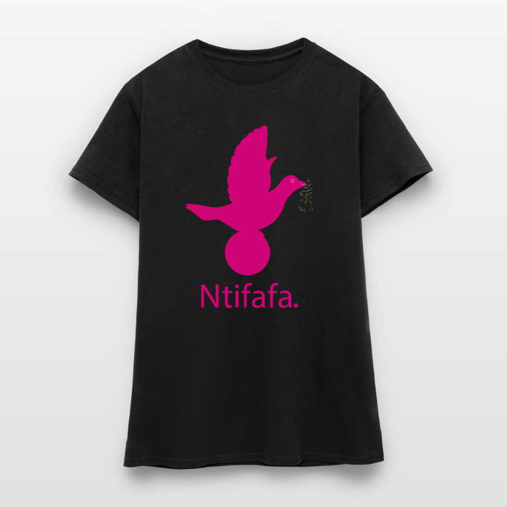 T-shirt Femme_ntifafa_rose - noir