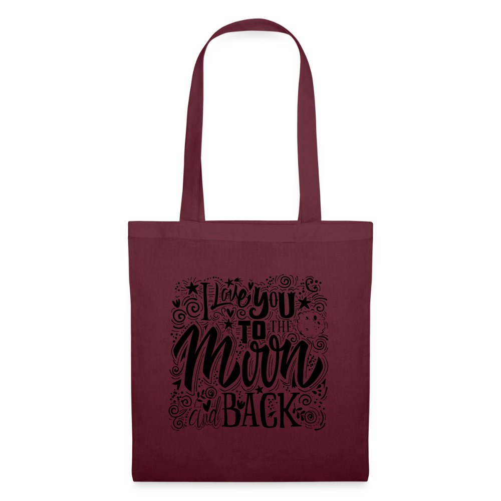 Tote Bag  I love you to moon and back Shaanti noir - Lusoquot - bordeaux