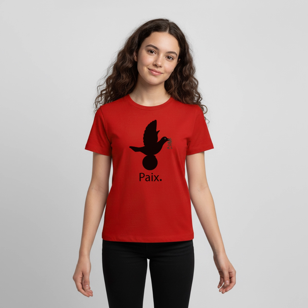 T-shirt Premium Ado Paix noir - Lusoquot - rouge