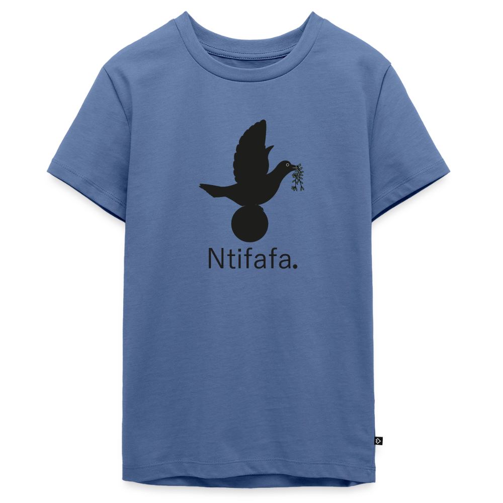 T-shirt Premium Ado Ntifafa noir - Lusoquot - bleu pigeon