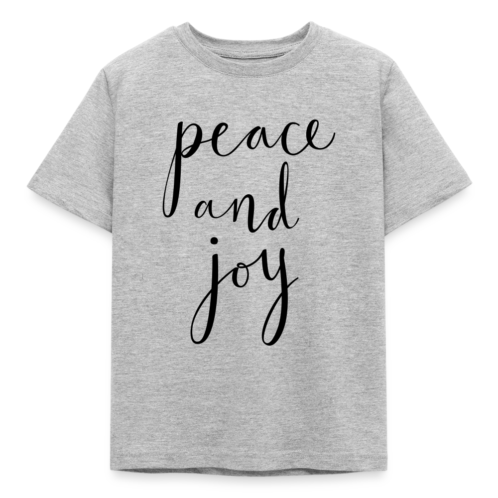 T-shirt Enfant_peaceandjoy_peace_noir - gris chiné