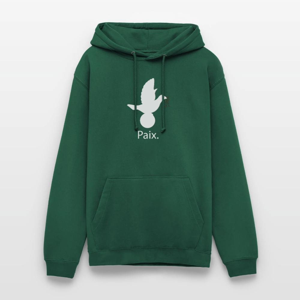Sweat-shirt à capuche unisexe Paix blanc - Lusoquot - vert bouteille