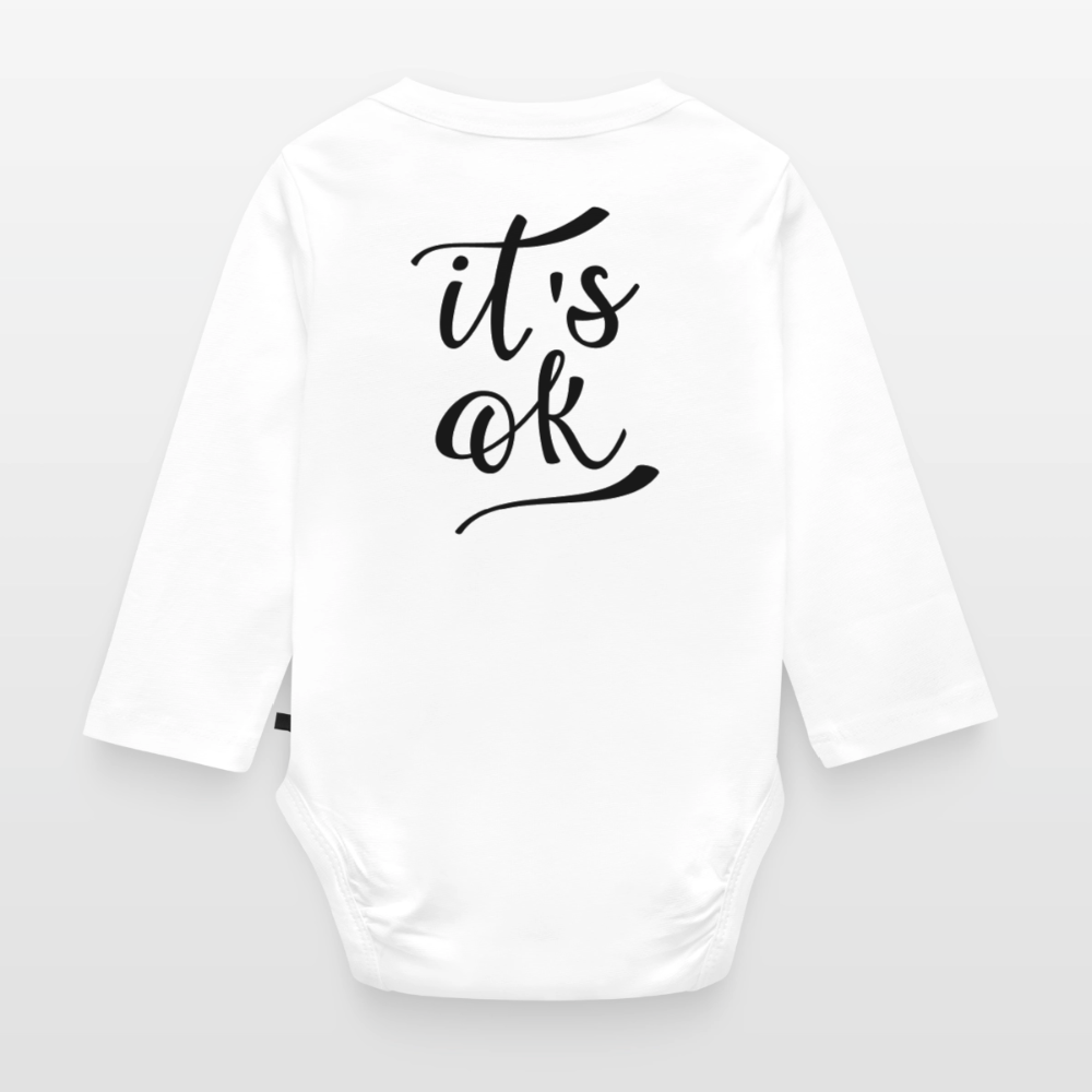 Body Bébé bio manches longues_peacenoir - blanc