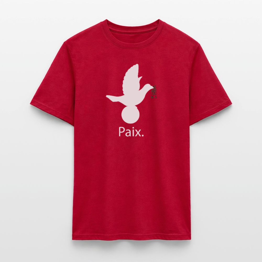 T-shirt Homme Paix blanc - Lusoquot - rouge