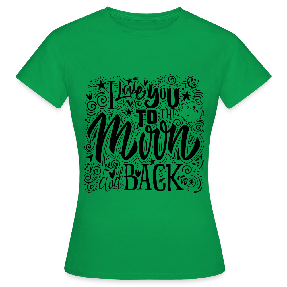 T-shirt Femme I love you to moon and back Peace noir - Lusoquot - vert