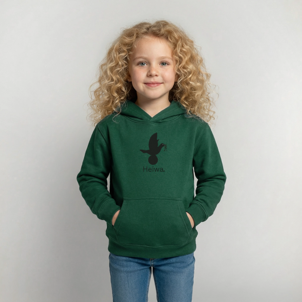 Sweat à capuche Enfant Heiwa noir - Lusoquot - vert bouteille