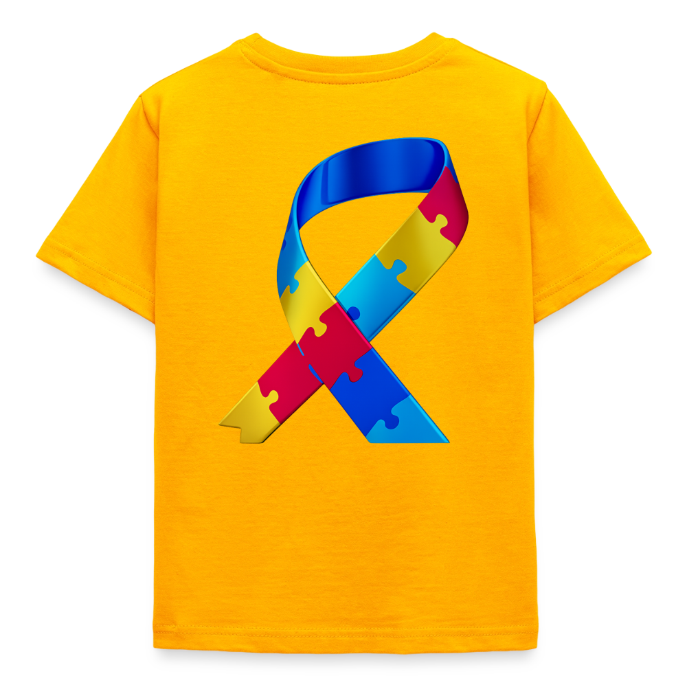T-shirt Enfant trisomie 21 Paix jaune - Lusoquot - or