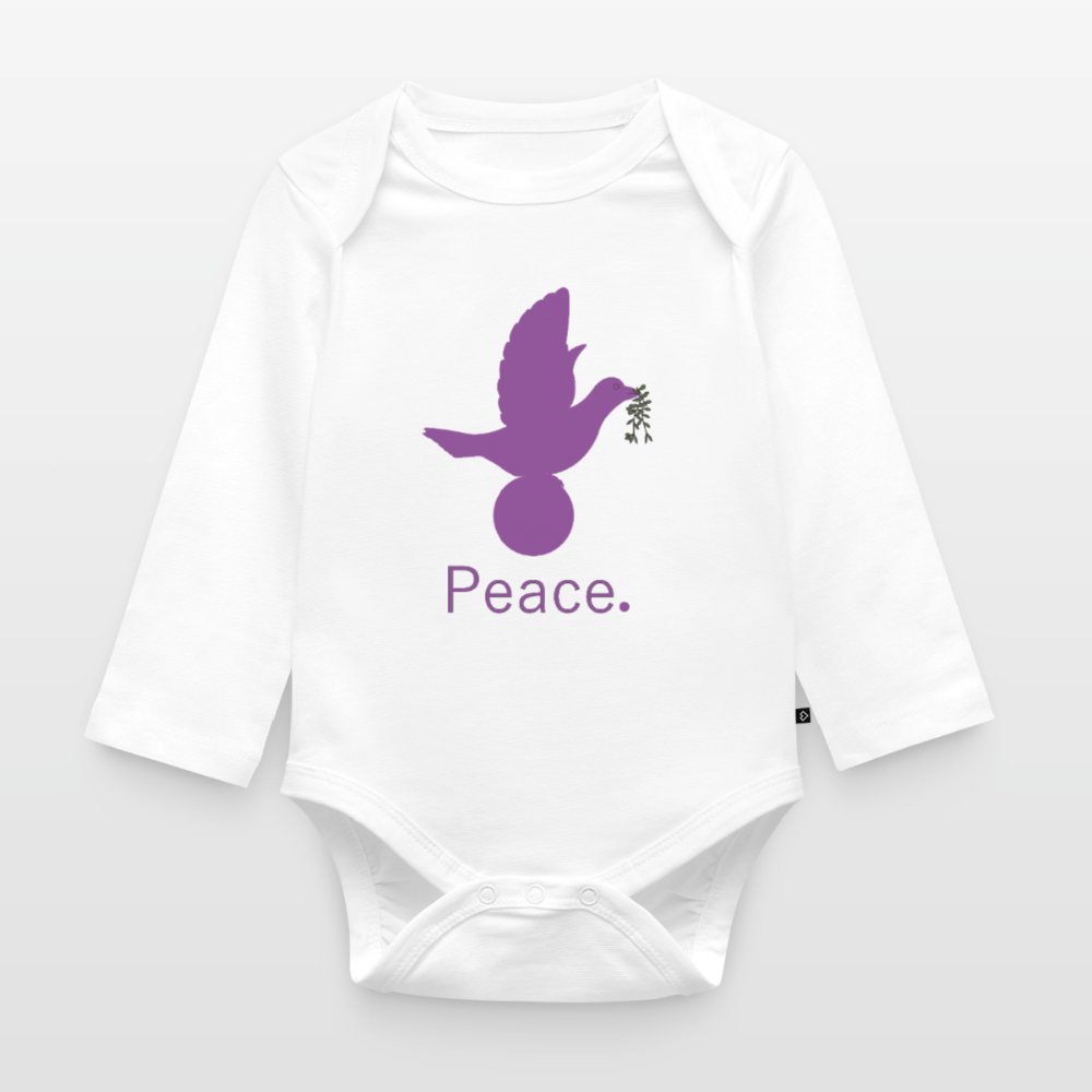 Body Bébé bio manches longues_peacemauve - blanc