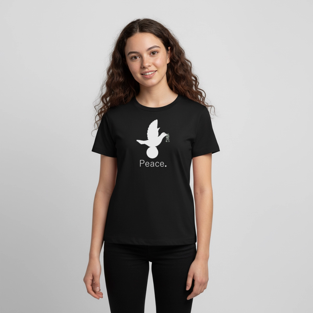 T-shirt Premium Ado Peace blanc Lusoquot - noir