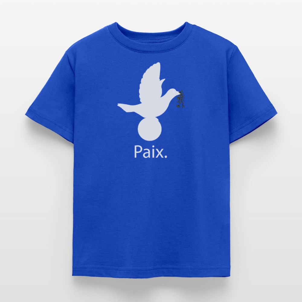 T-shirt Enfant Paix blanc - Lusoquot - bleu royal