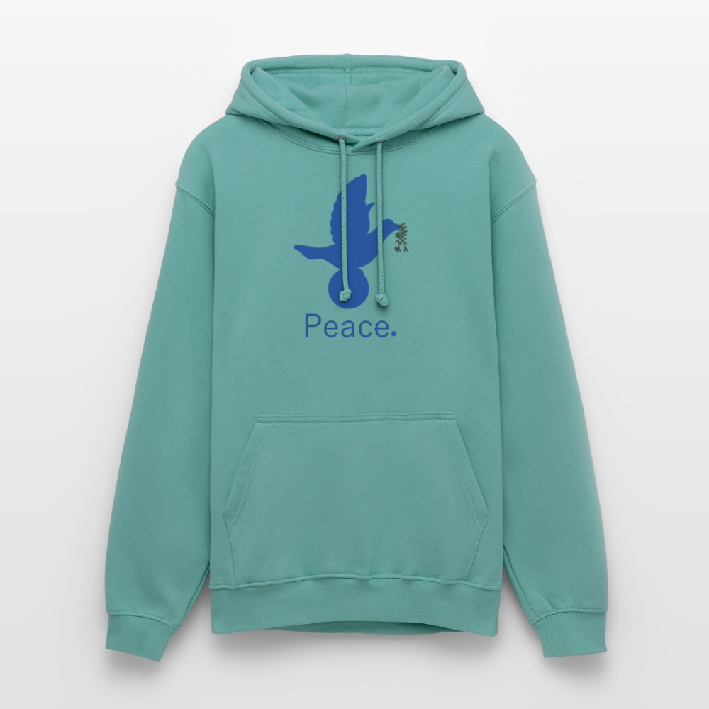 Sweat-shirt à capuche unisexe Peace bleu - turquoise pastel