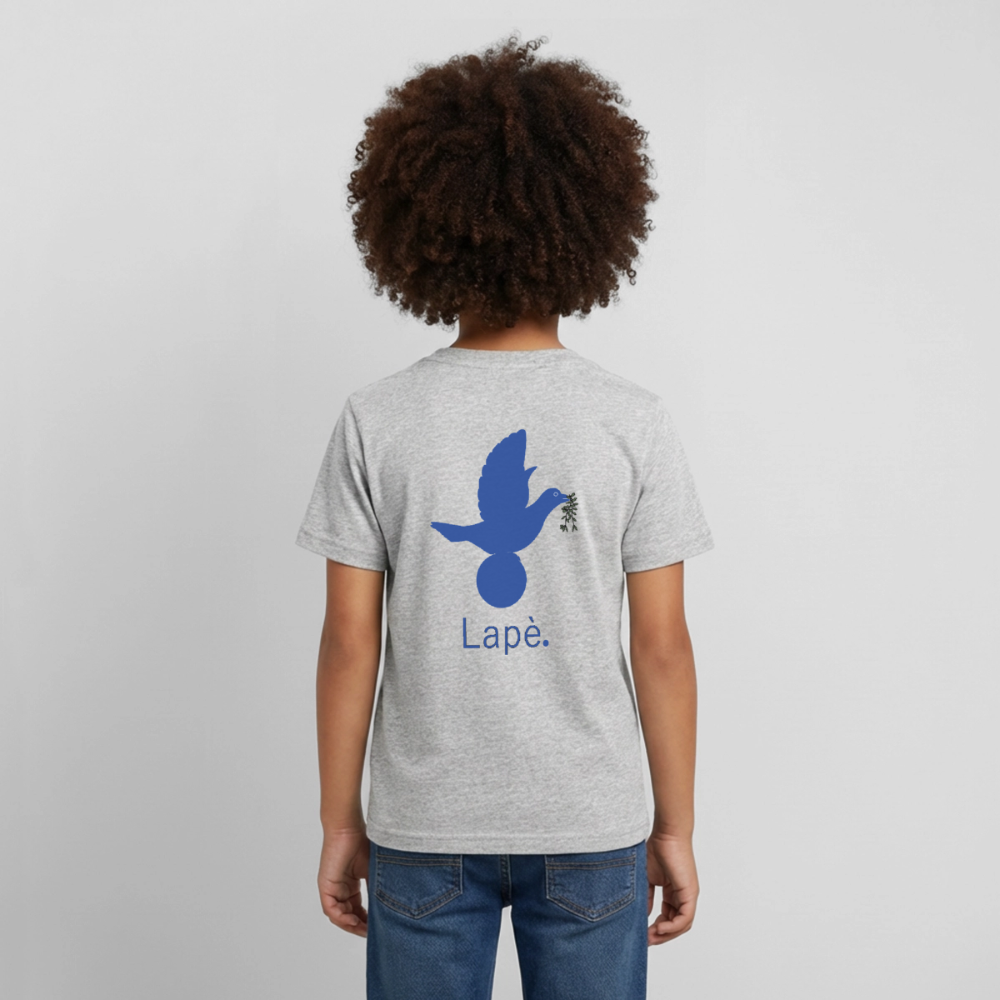 T-shirt Enfant anniversaire Lapè bleu - Lusoquot - gris chiné