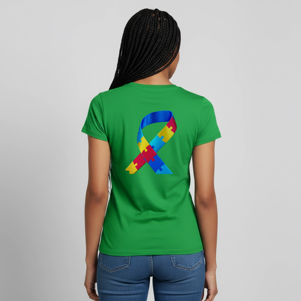 T-shirt Femme-journeemondiale trisomie 21 Peace jaune - vert