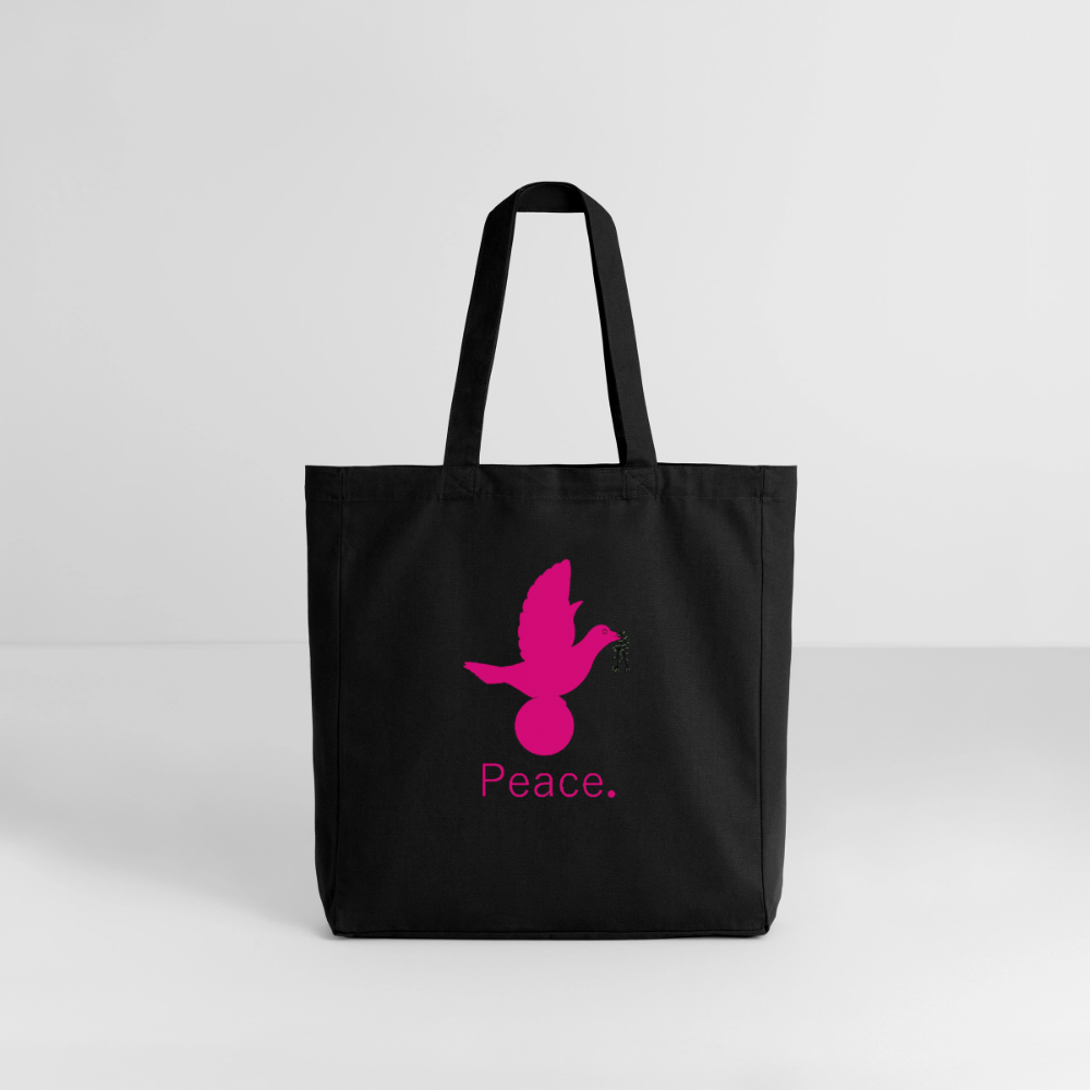 Tote bag Stanley/Stella Midweight recyclé Coeur Peace rose - Lusoquot - noir
