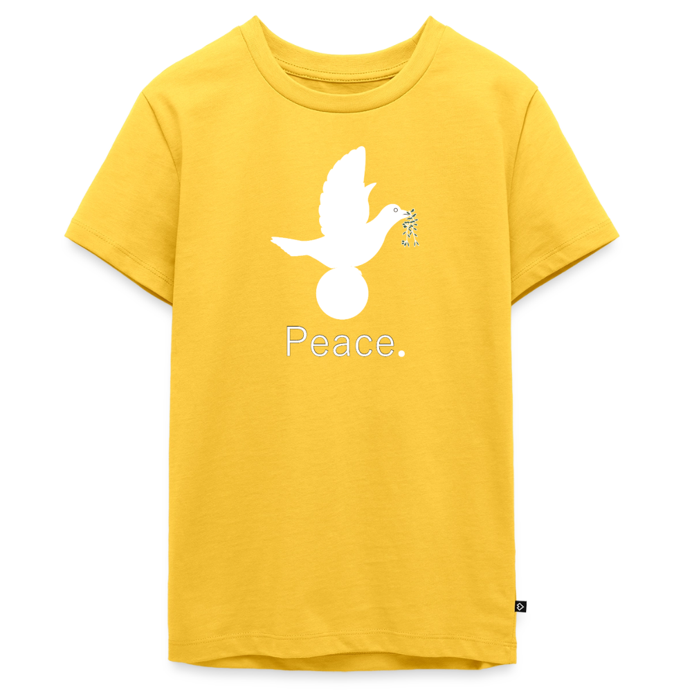 T-shirt Premium Ado Peace blanc Lusoquot - jaune soleil