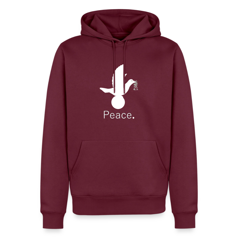 Sweat-shirt à capuche Premium pour hommes peace blanc - Lusoquot - bourgogne