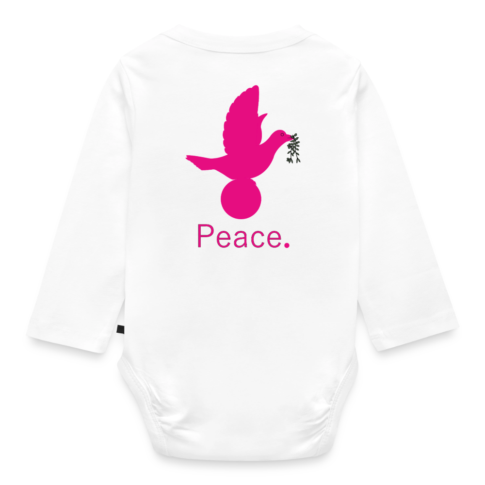 Body Bébé bio manches longues_peacerose - blanc
