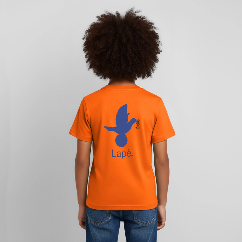 T-shirt Enfant anniversaire Lapè bleu - Lusoquot - orange