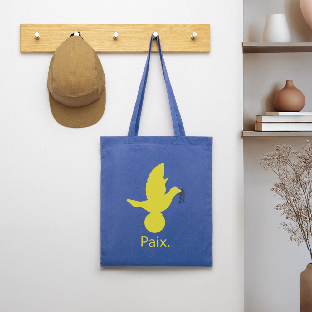 Tote Bag Paix jaune - Lusoquot - bleu pâle
