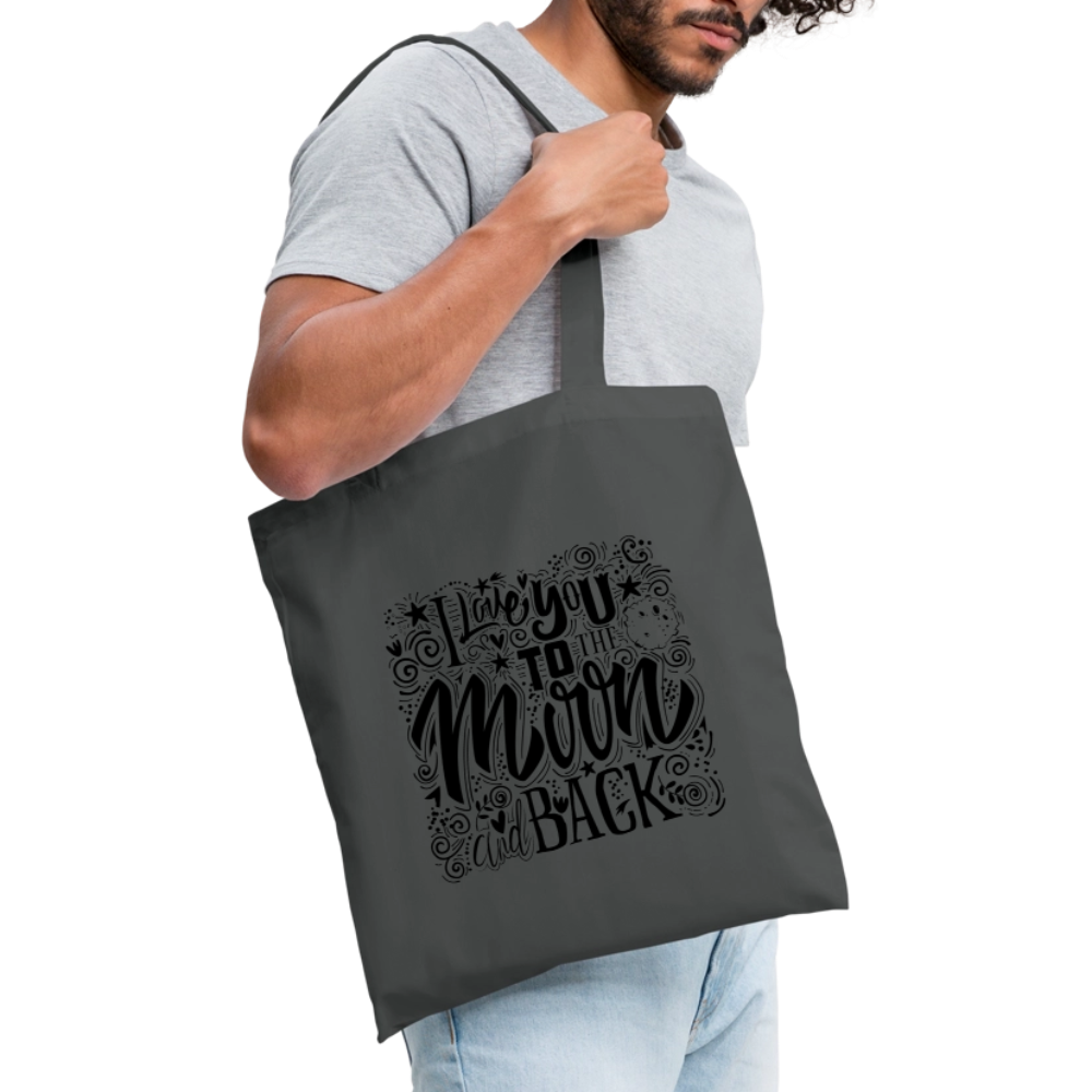 Tote Bag I love you to moon and back Peace noir - Lusoquot - gris graphite