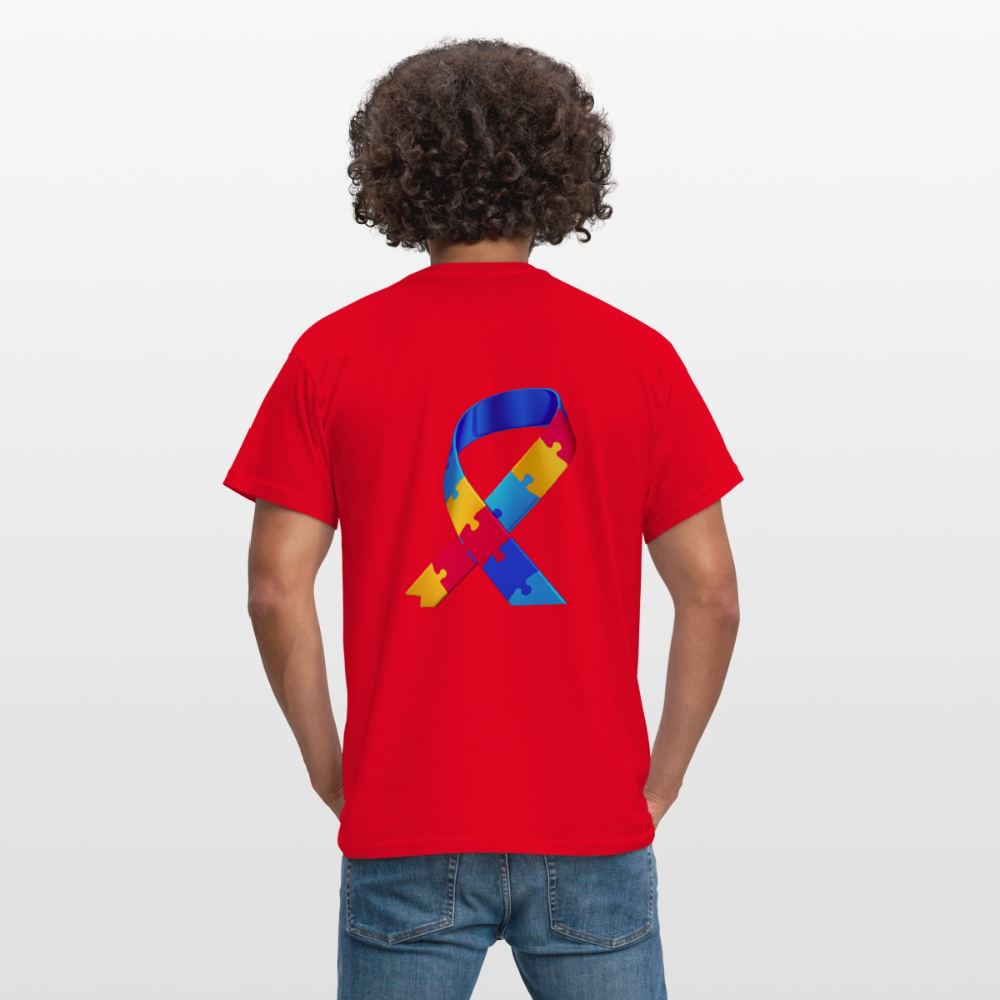 T-shirt Homme -journeemondiale trisomie 21 mars- Peace jaune - rouge