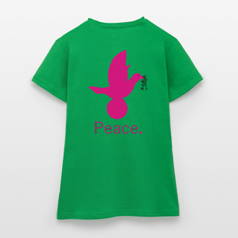 T-shirt Femme coeur Peace rose  - Lusoquot - vert