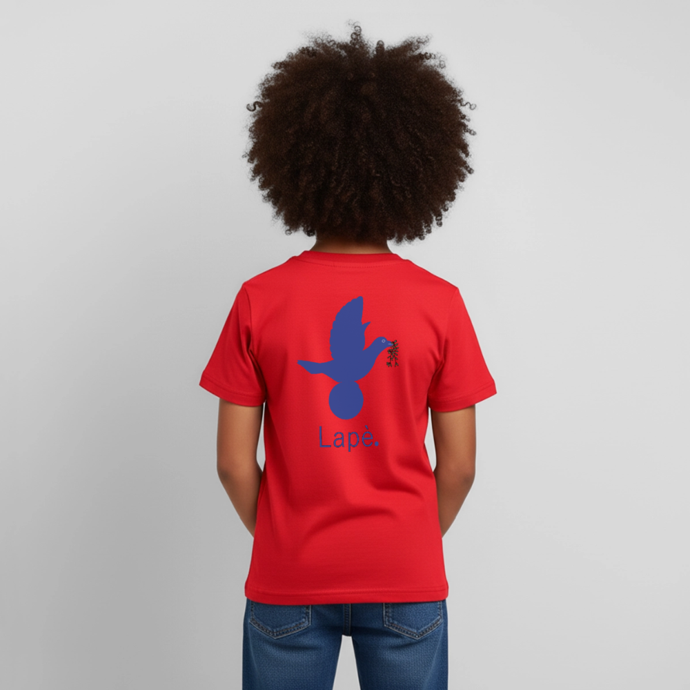 T-shirt Enfant anniversaire Lapè bleu - Lusoquot - rouge