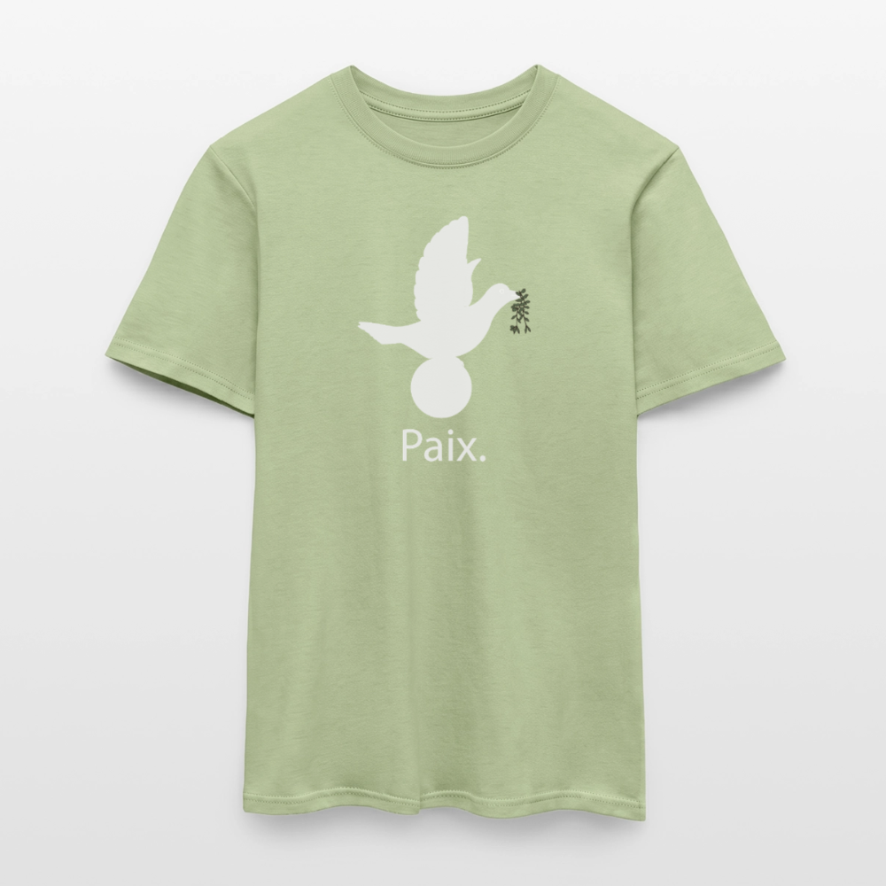 T-shirt Homme Paix blanc - Lusoquot - vert sauge