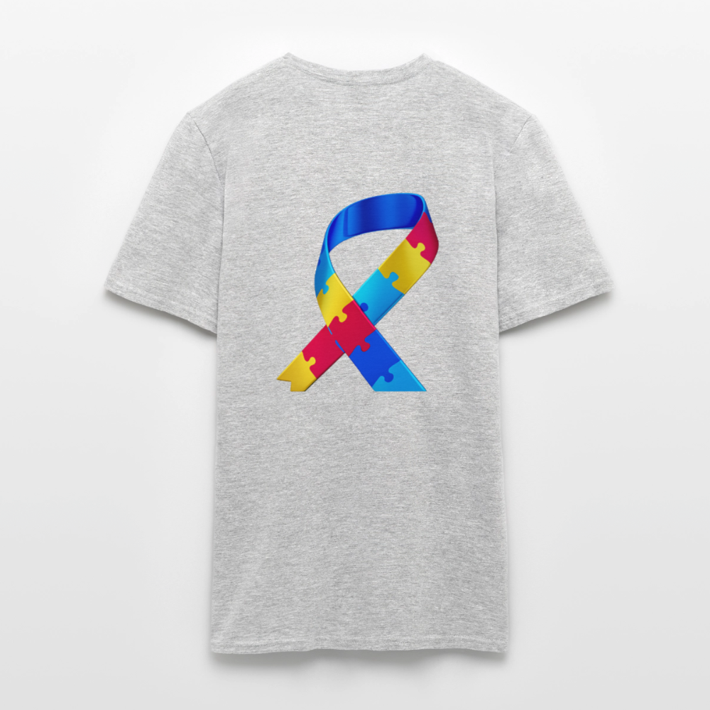 T-shirt Homme -journeemondiale trisomie 21 mars- Peace jaune - gris chiné