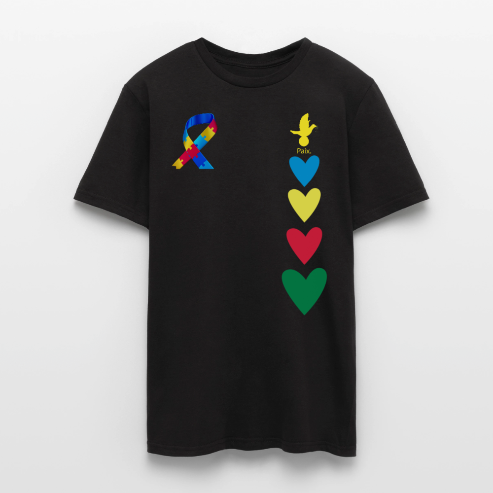 T-shirt Homme -journeemondiale trisomie 21 mars- Peace jaune - noir