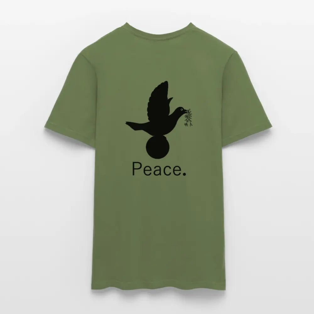 Men's T-Shirt_peace_noir - military green