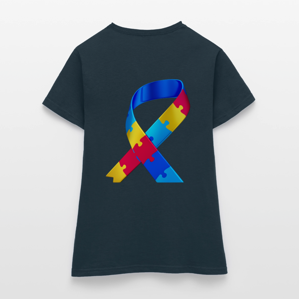 T-shirt Femme-journeemondiale trisomie 21 Peace jaune - marine