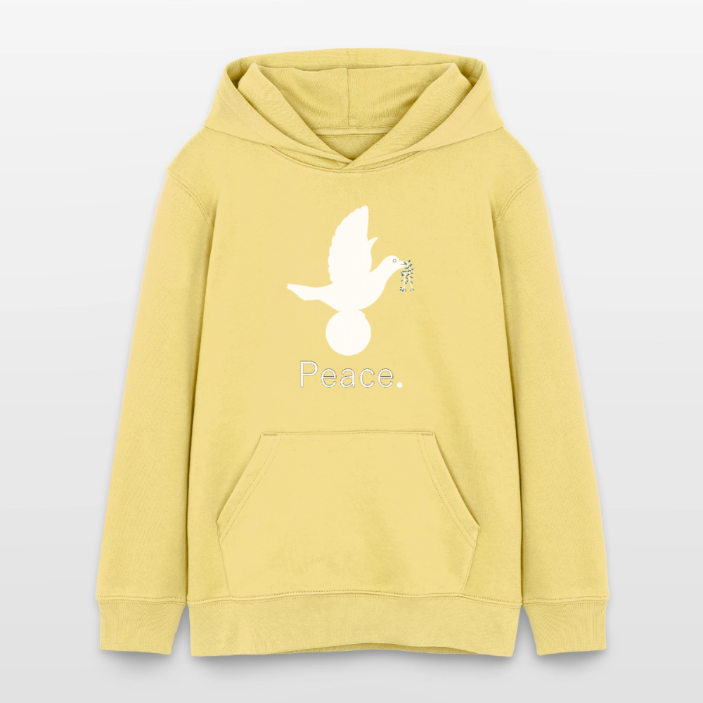 Sweat à capuche bio Mini Cruiser Stanley/Stella Ado_peaceblanc - jaune viva 