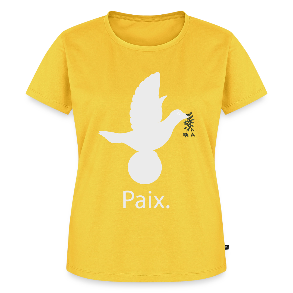 T-shirt Premium Femme Paix blanc - Lusoquot - jaune soleil