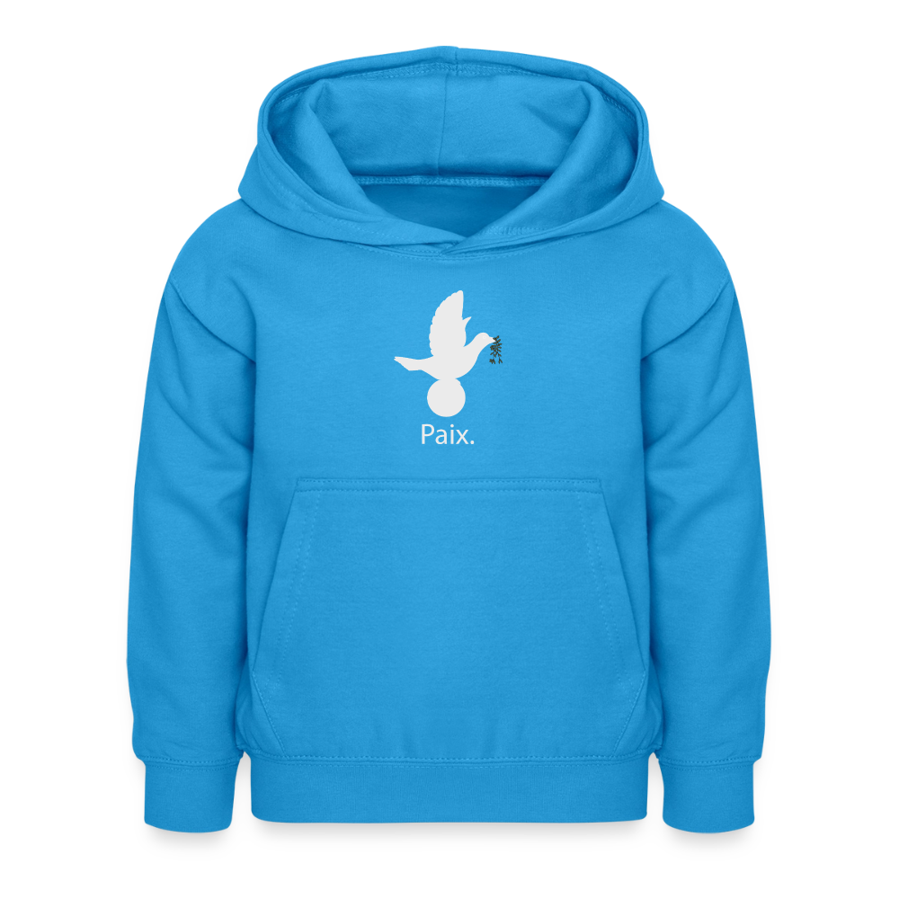 Sweat à capuche Enfant Paix blanc - Lusoquot - bleu mer