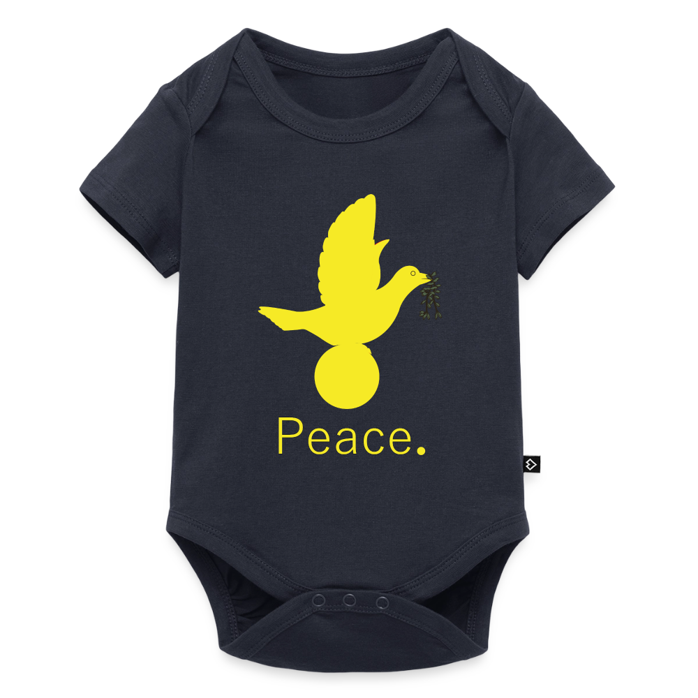 Body Bébé bio manches courtes_peacejaune - bleu marine