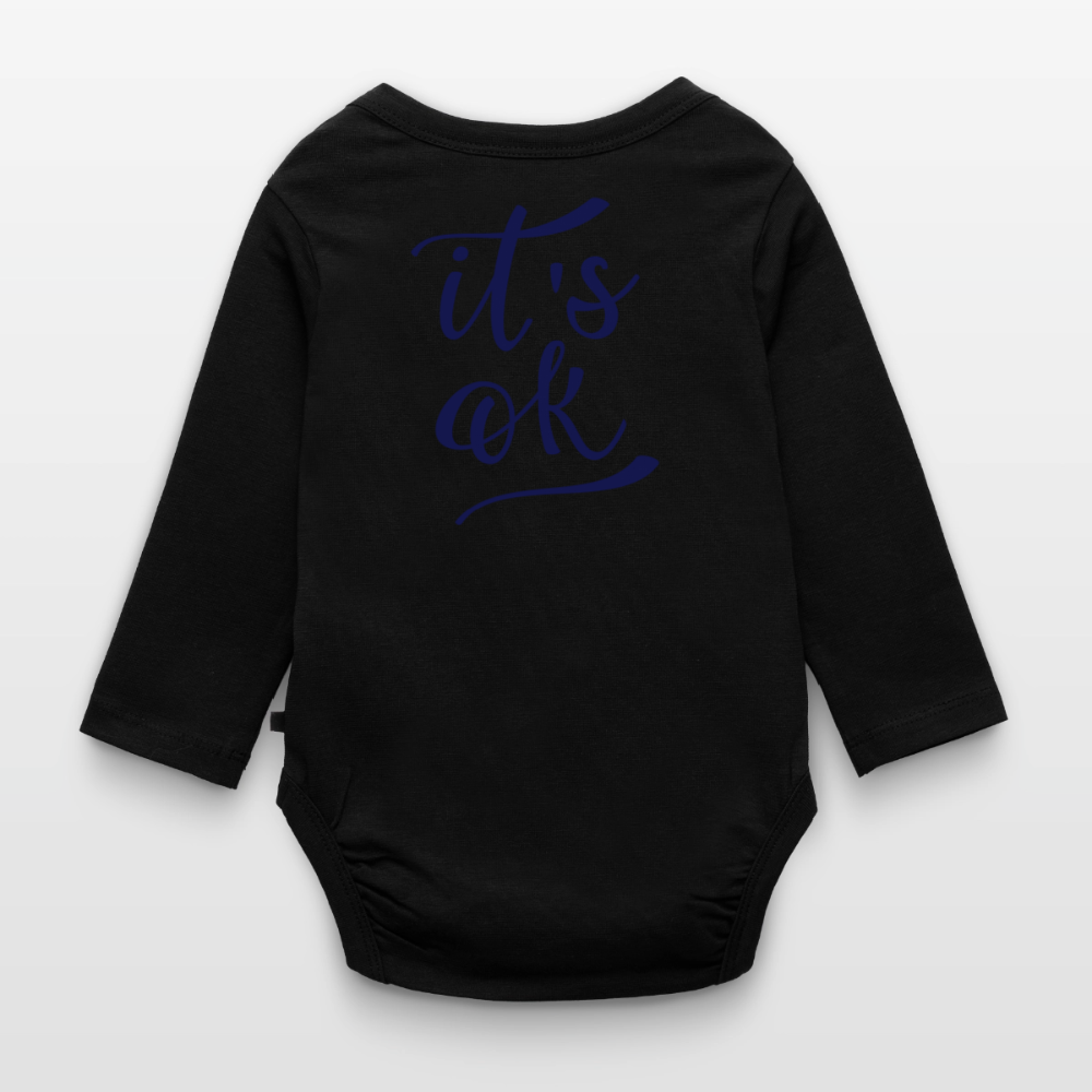 Body Bébé bio manches longues_peacebleu - noir