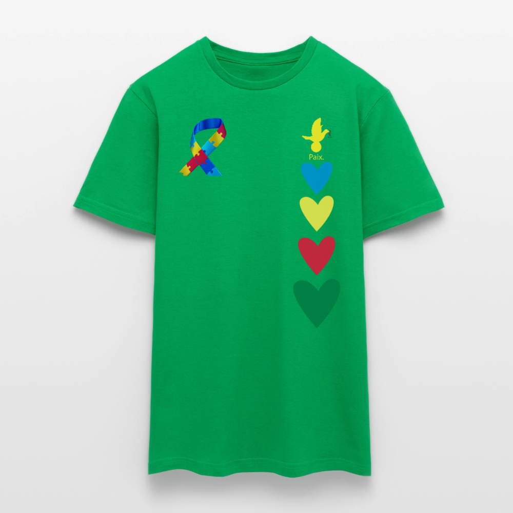 T-shirt Homme -journeemondiale trisomie 21 mars- Peace jaune - vert