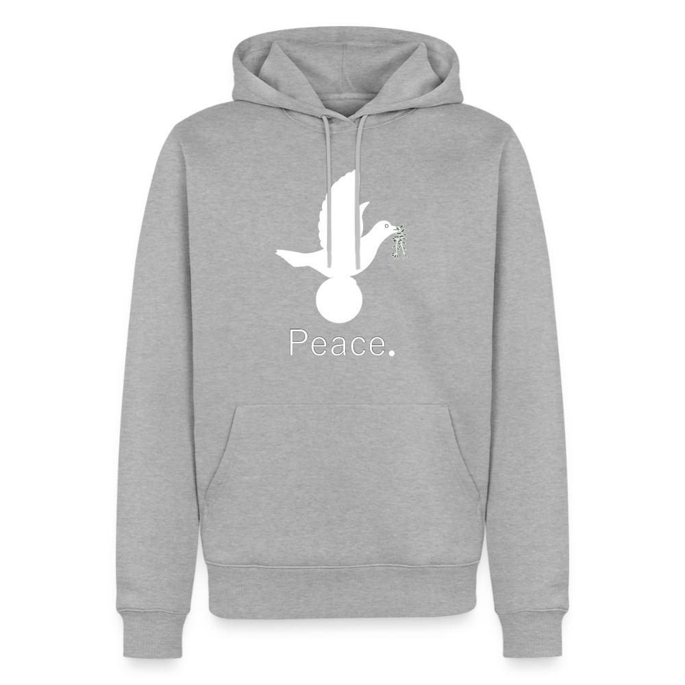 Sweat-shirt à capuche Premium pour hommes_peace_blanc - gris chiné