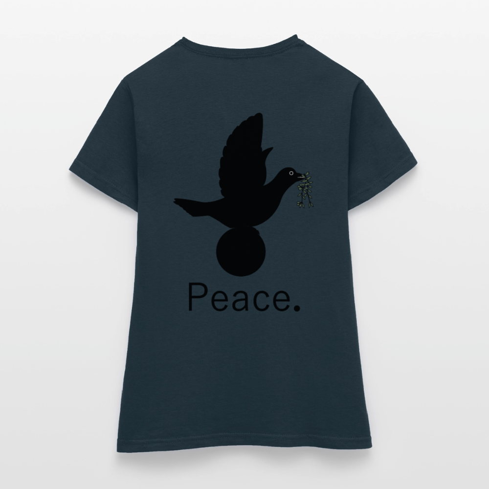 T-shirt Femme I love you to moon and back Peace noir - Lusoquot - marine