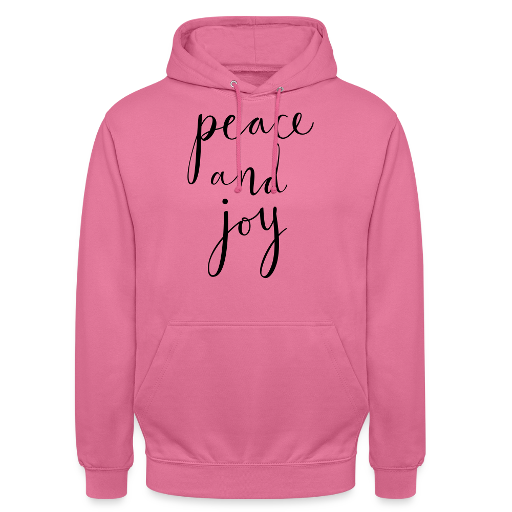 Sweat-shirt à capuche unisexe_peace_noir_peaceandjoy - rose