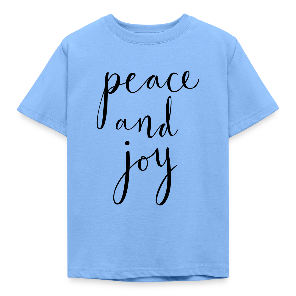 T-shirt Enfant_peaceandjoy_peace_noir - bleu ciel