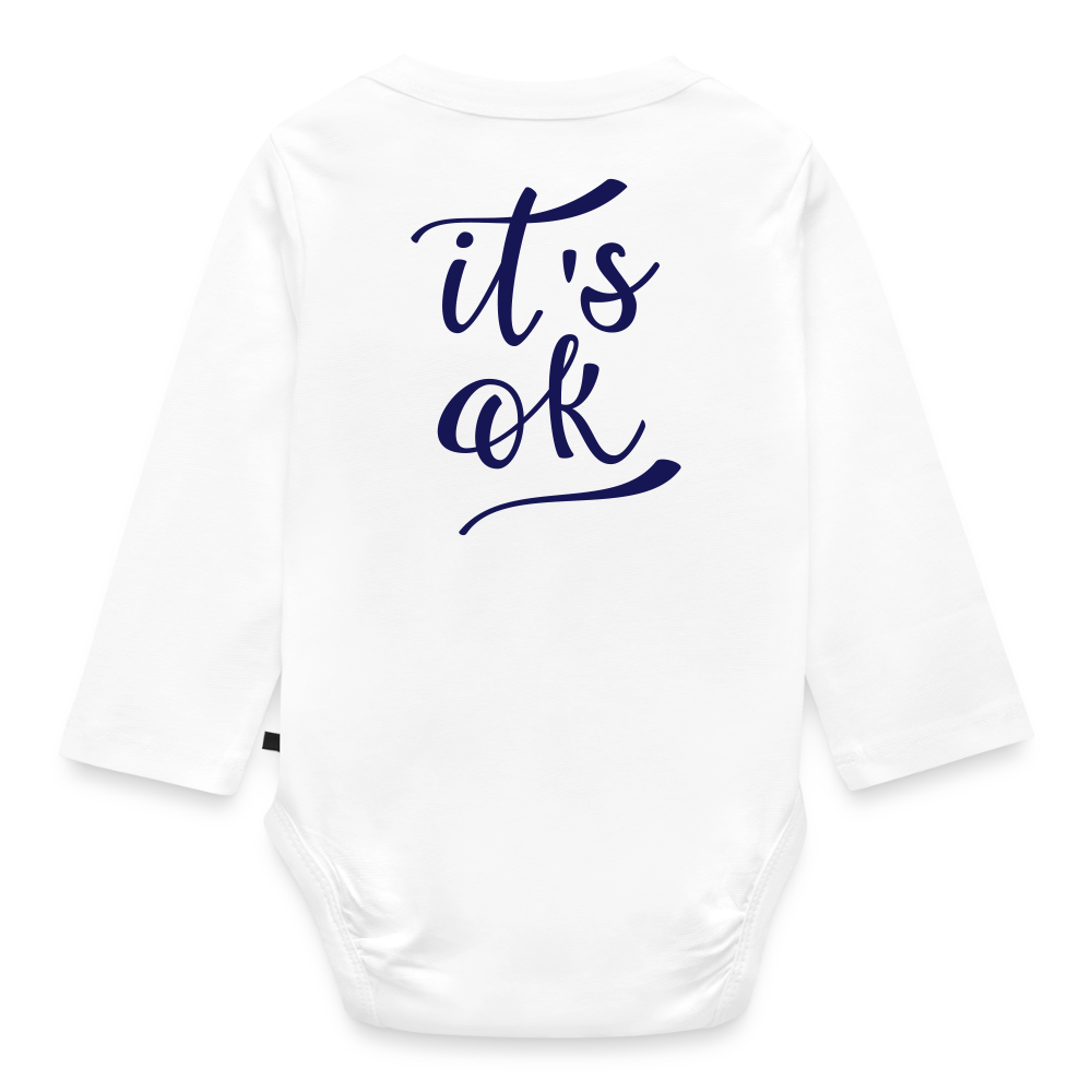 Body Bébé bio manches longues_peacebleu - blanc