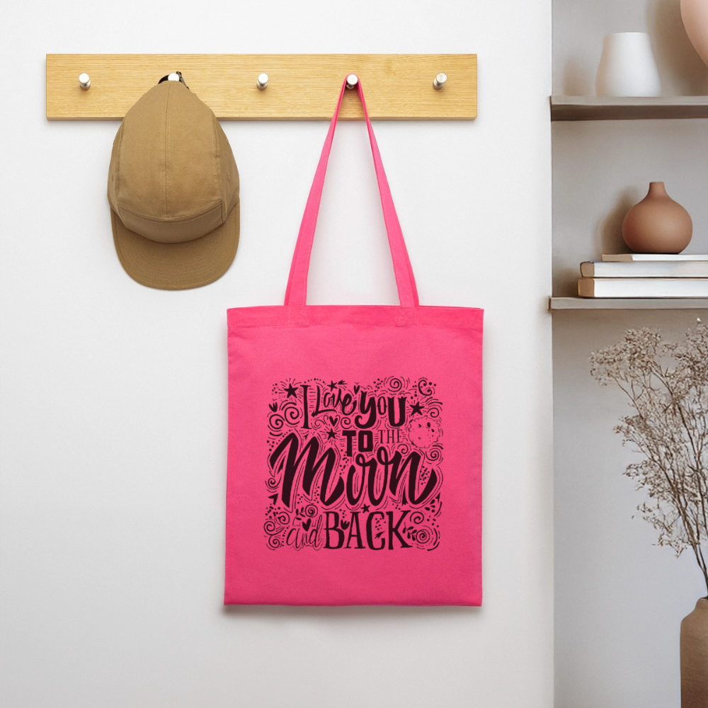 Tote Bag  I love you to moon and back Shaanti noir - Lusoquot - rose azalée