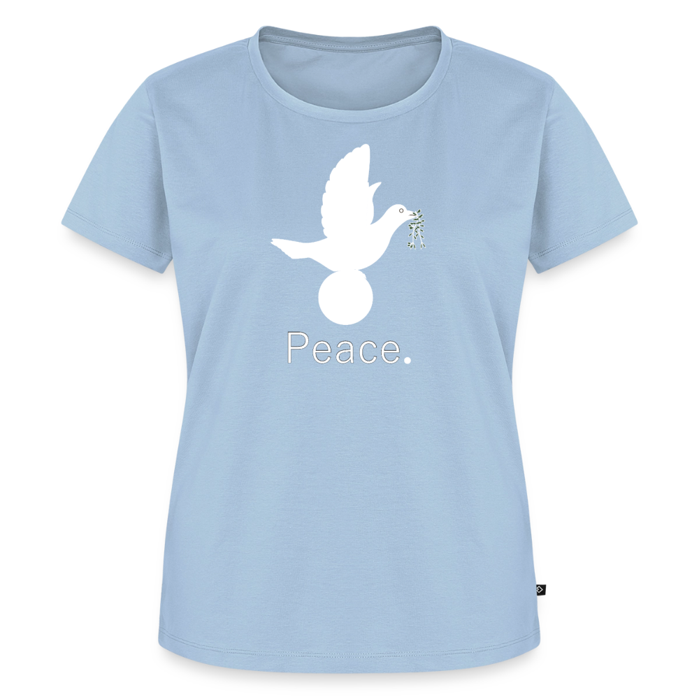 T-shirt Premium Femme Peace blanc - Lusoquot - bleu clair