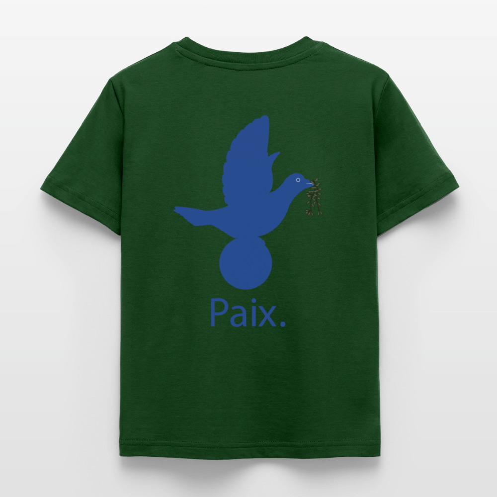 T-shirt Enfant anniversaire 3 ans  Paix bleu - Lusoquot - vert forêt