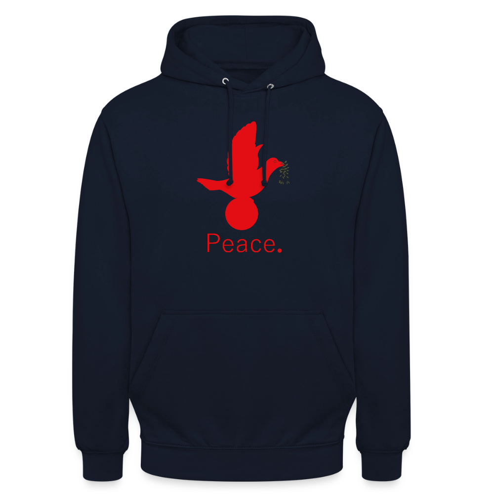 Sweat-shirt à capuche unisexe Peace rouge Lusoquot - marine